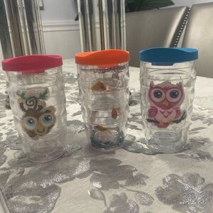Kids Tervis 10 Oz Tumblers with Color Lids and Cute Animal Decals